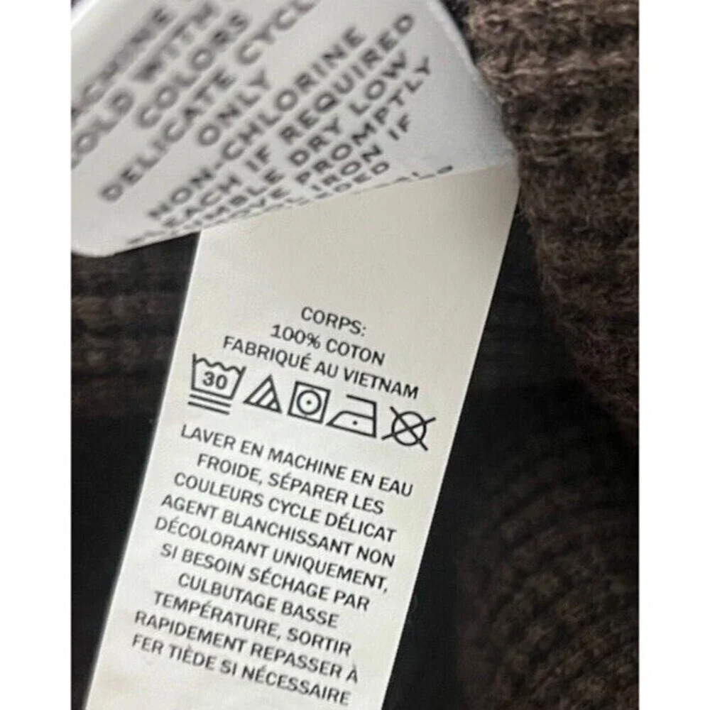 LL Bean Signature Shirt Men XL 2 Tone Brown Waffle Thermal Crew Cotton Thick
